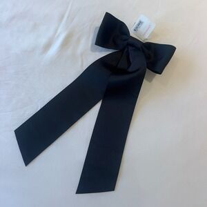 Crewcuts J.Crew Girls Black Grosgrain Oversized Hair Bow‎ Barrette BT666 NEW